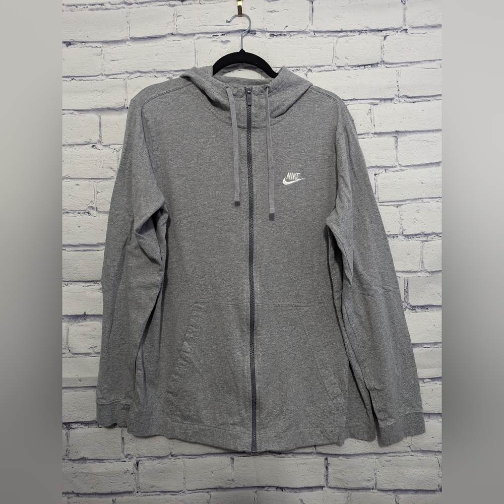 Nike Full Zip Gray Cotton Hoodie Jacket Men's Size XL